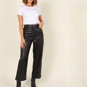 MVN The Label Eliza Vegan Leather Wide Leg Pants